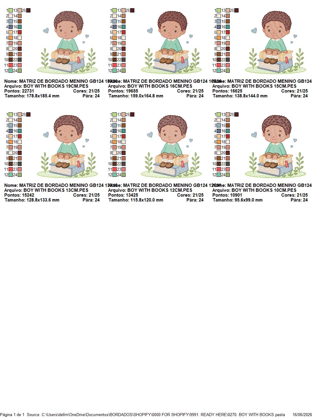 Baby Boy with books embroidery designs - School Student Toddler with books and hearts machine embroidery pattern - Instant download pes jef (Copy) Marcia Embroidery