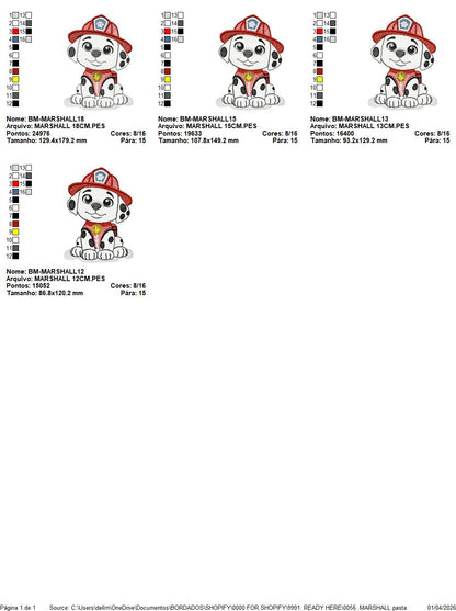 Paw Patrol embroidery designs - Dog Marshall machine embroidery patterns - Baby Girl Boy file - Instant digital download pes jef dst exp hus vp3 - Zuma Chase Rubble Skye Marshall Everest Ryder Rocky - Marcia Embroidery