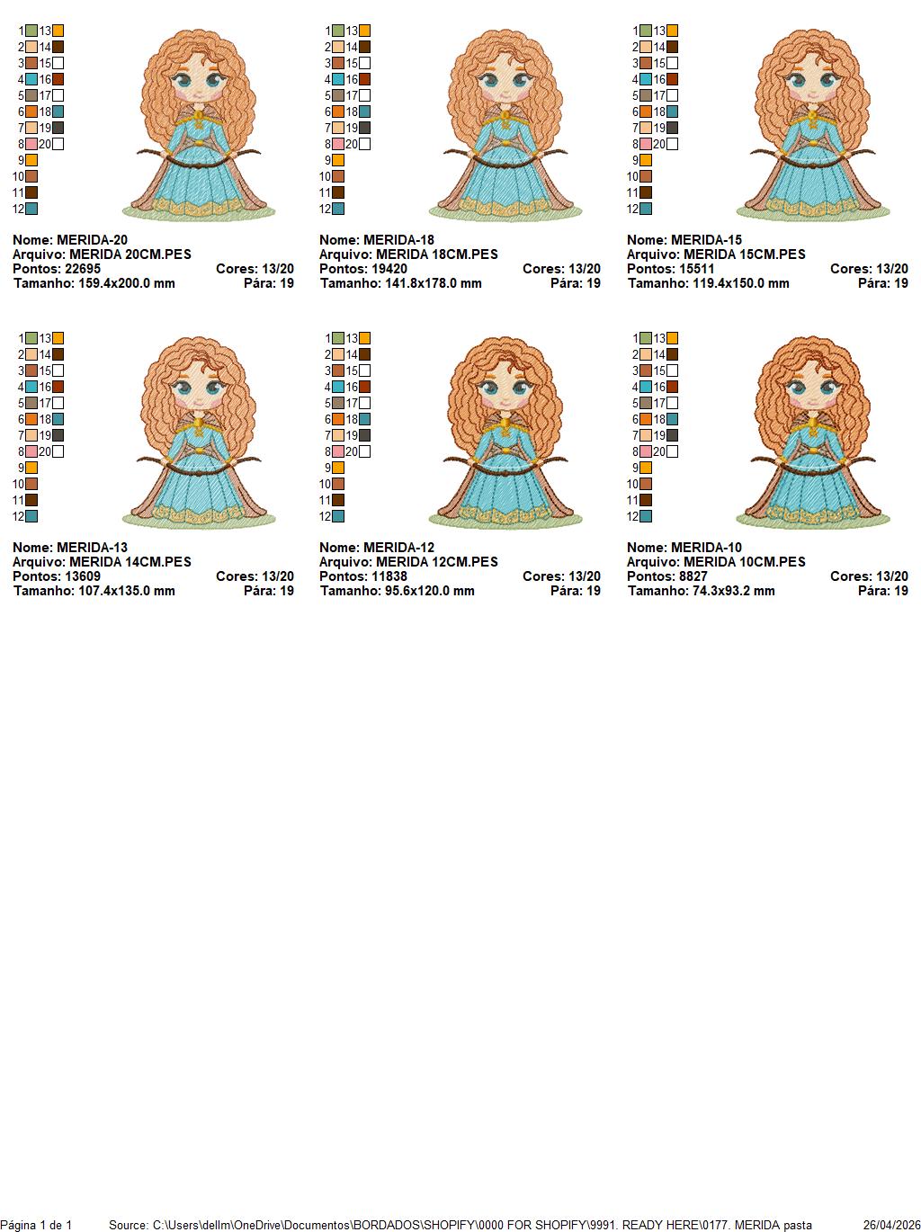 Brave Princess Merida embroidery designs - Disney Princess machine embroidery patterns - Baby girl boy file - Instant digital download pes jef dst exp hus vp3 (Copy) Marcia Embroidery