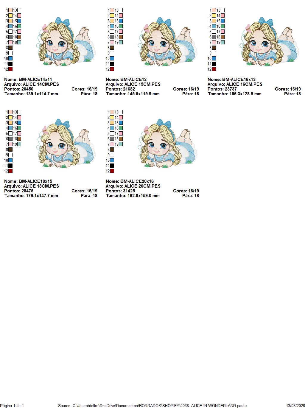 Alice embroidery designs - Disney Princess machine embroidery pattern - Baby Girl Princess file - Alice in Wonderland - Instant digital download pes jef dst hus vp3