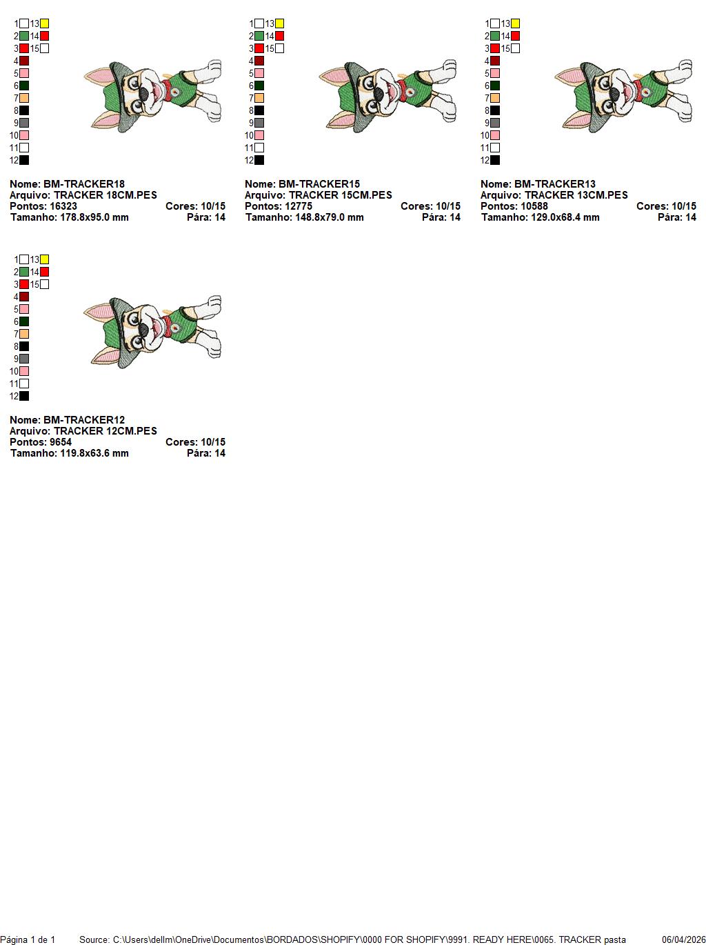 Paw Patrol embroidery designs - Dog Tracker machine embroidery patterns - Baby Girl Boy file - Instant digital download - Chase Rubble Skye Marshall (Copy) Marcia Embroidery