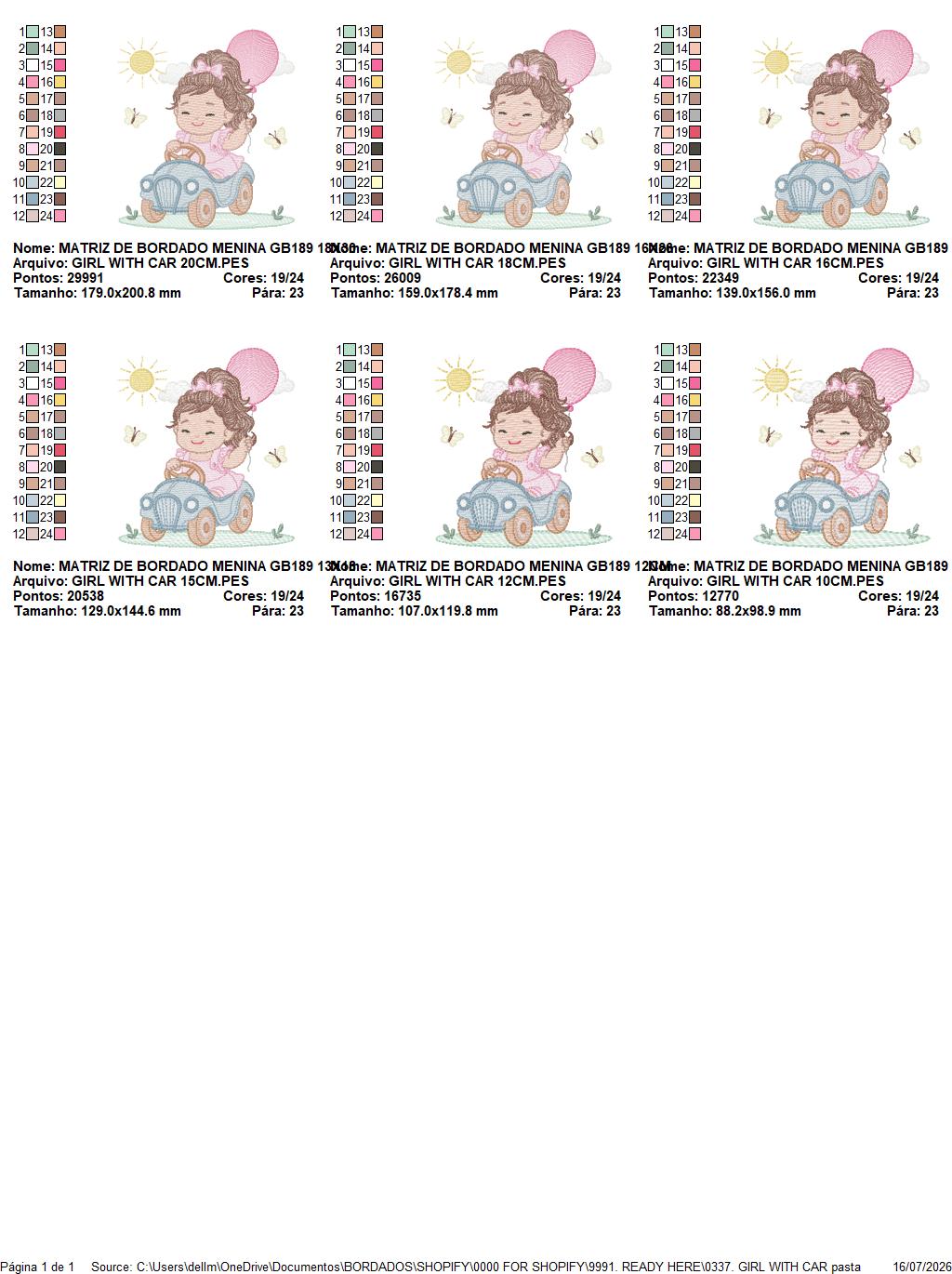 Baby girl embroidery designs - Child playing with toy car machine embroidery pattern - Princess with pacifier and balloon - Instant download (Copy)