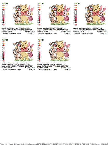 Winnie the Pooh embroidery design - Winnie the Pooh Bear Cartoon machine embroidery pattern - Baby boy and girl file - Instant digital download pes jef (Copy) Marcia Embroidery