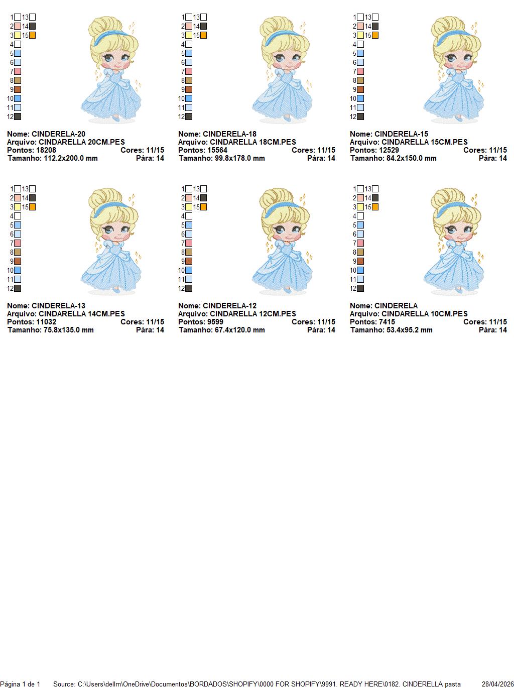 Cindarella embroidery design - Disney Princess machine embroidery patterns - Instant digital download (Copy) (Copy) Marcia Embroidery