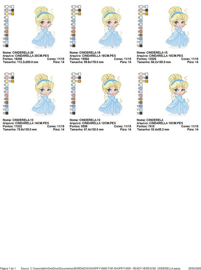 Cindarella embroidery design - Disney Princess machine embroidery patterns - Instant digital download (Copy) (Copy) Marcia Embroidery