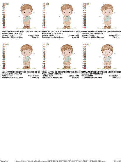 Baby Boy embroidery design - Children machine embroidery pattern - Kid Toy file - Instant digital download pes jef dst