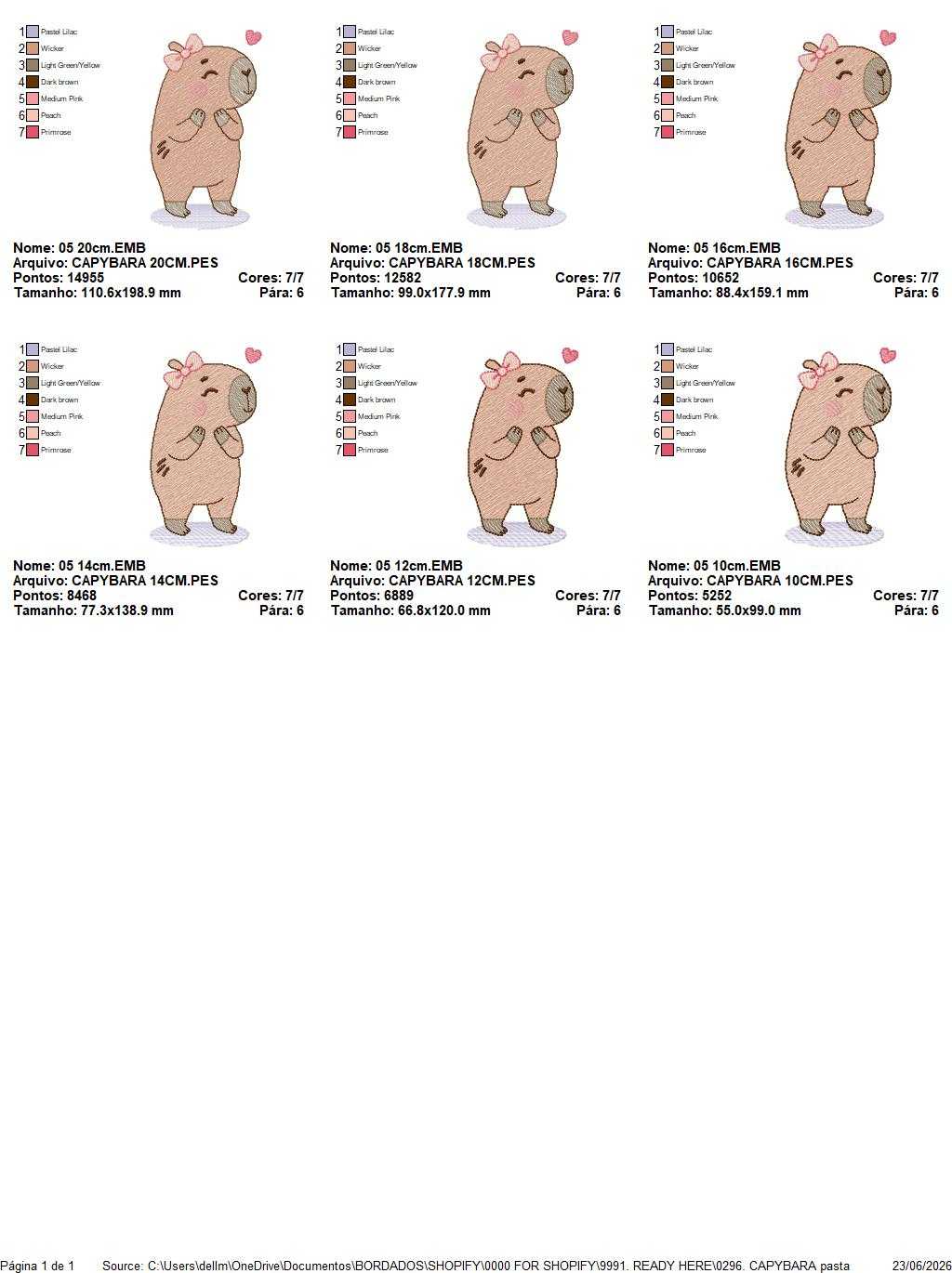 Capybara embroidery designs - Water river animal machine embroidery pattern - Baby boy big guinea pig with bow tie file - Instant download (Copy) Marcia Embroidery