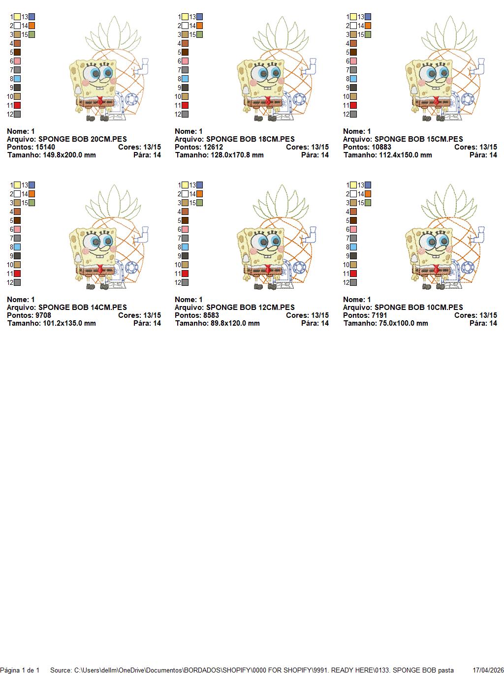 SPONGE BOB embroidery designs - SPONGE BOB embroidery design machine embroidery pattern - Puppy embroidery file - instant download pes (Copy) Marcia Embroidery