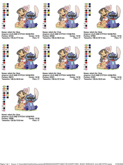 Stitch embroidery design - Lilo and Stitch Cartoon machine embroidery pattern - Baby boy and girl file - Instant digital download pes jef (Copy) Marcia Embroidery