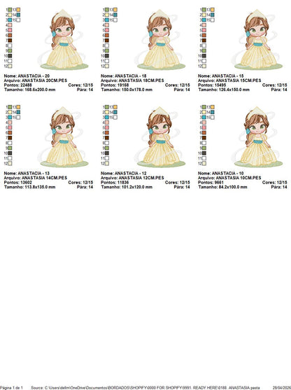 Anastasia embroidery design - Disney Princess machine embroidery patterns - Instant digital download (Copy) Marcia Embroidery