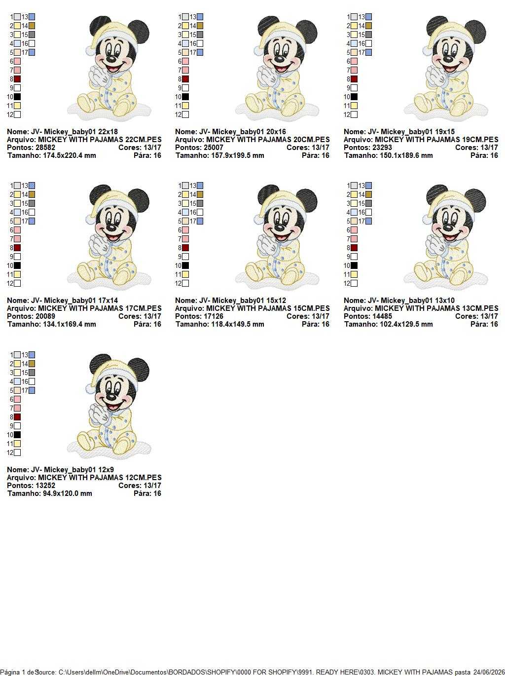 Baby Mickey embroidery design - Mickey Mouse machine embroidery pattern - Baby Boy file - Instant digital download pes jef dst