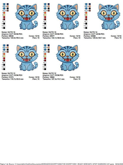 Cat KPop Demon Hunters embroidery design - Kpop Warriors machine embroidery patterns - Baby girl file - Instant digital download (Copy) Marcia Embroidery