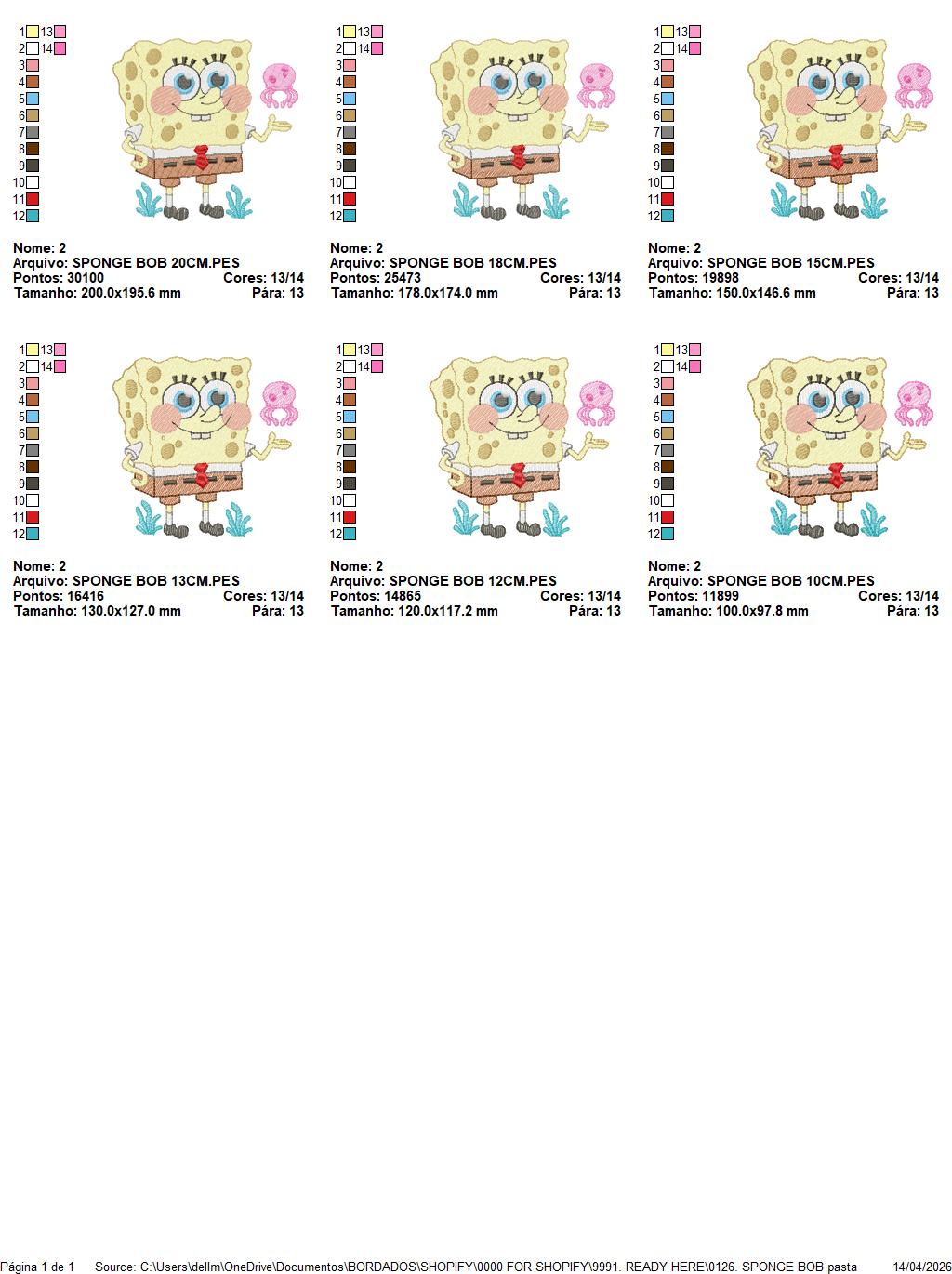 SPONGE BOB embroidery designs - SPONGE BOB embroidery design machine embroidery pattern - Puppy embroidery file - instant download pes (Copy) Marcia Embroidery
