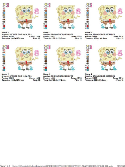 SPONGE BOB embroidery designs - SPONGE BOB embroidery design machine embroidery pattern - Puppy embroidery file - instant download pes (Copy) Marcia Embroidery