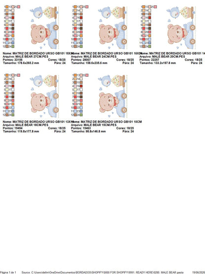 Bear with F1 car embroidery designs - F1 Pilot Bear machine embroidery pattern - Baby boy file - Instant digital download pes jef dst hus (Copy) Marcia Embroidery