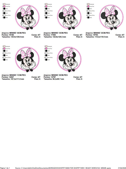 Minnie embroidery design - Minnie Mouse machine embroidery pattern - Baby Girl file - Instant digital download pes jef dst (Copy) Marcia Embroidery