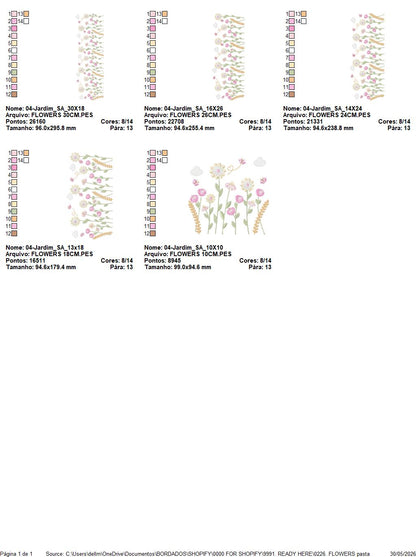 Flower Garden embroidery designs - Flower and Butterfly machine embroidery pattern - Floral bouquet Kitchen Towel - Instant digital download (Copy) Marcia Embroidery