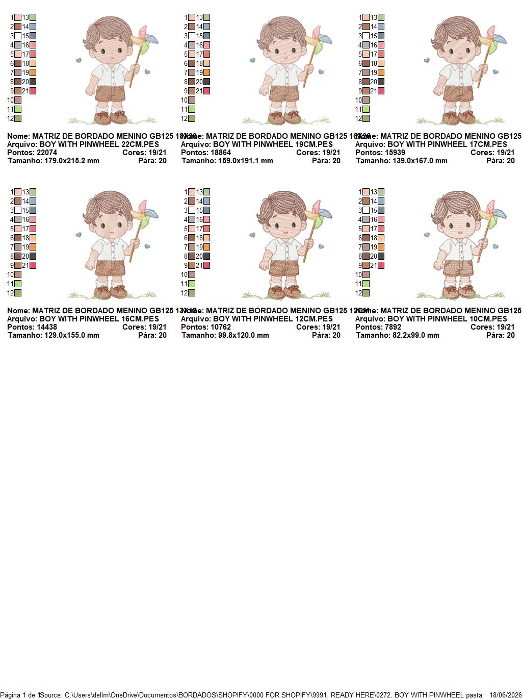 Boy playing with pinwheel embroidery design - Baby Boy machine embroidery pattern - Kid Toy file - Instant digital download pes jef dst