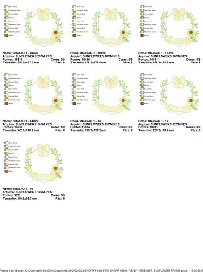 Sunflower embroidery designs - Yellow Flowers machine embroidery pattern - Floral Grandma Kitchen towel - Instant digital download pes jef (Copy) (Copy) Marcia Embroidery