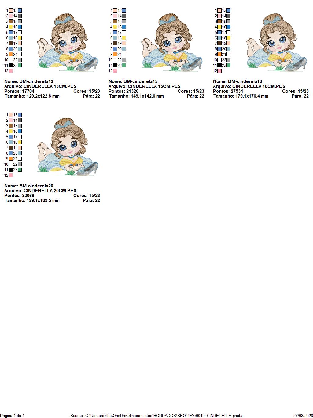 Cinderella embroidery designs - Disney Princess machine embroidery patterns - Baby Girl file - Instant digital download Marcia Embroidery