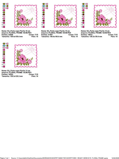 Monogram Frame embroidery designs - Flower embroidery design machine embroidery pattern - Floral wreath embroidery file - digital download (Copy) Marcia Embroidery