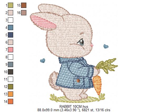 Male Bunny embroidery design - Rabbit with blue bow tie machine embroidery pattern - Baby Boy Easter Bunny file - Instant digital download pes jef dst hus vp3 (Copy) Marcia Embroidery