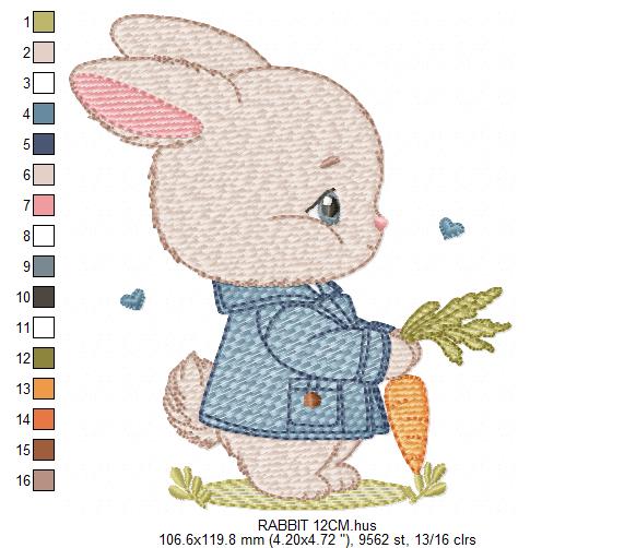 Male Bunny embroidery design - Rabbit with blue bow tie machine embroidery pattern - Baby Boy Easter Bunny file - Instant digital download pes jef dst hus vp3 (Copy) Marcia Embroidery