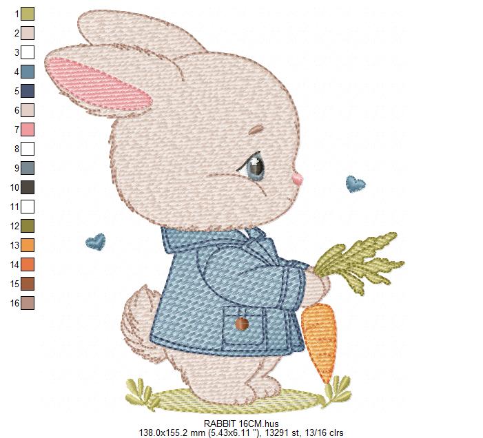 Male Bunny embroidery design - Rabbit with blue bow tie machine embroidery pattern - Baby Boy Easter Bunny file - Instant digital download pes jef dst hus vp3 (Copy) Marcia Embroidery