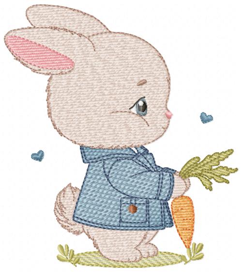 Male Bunny embroidery design - Rabbit with blue bow tie machine embroidery pattern - Baby Boy Easter Bunny file - Instant digital download pes jef dst hus vp3 (Copy) Marcia Embroidery