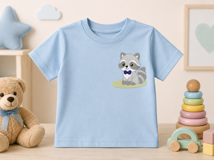 Baby Boy Racoon embroidery designs - Woodland Forest Animal machine embroidery pattern - Raccoon with flowers - Instant download