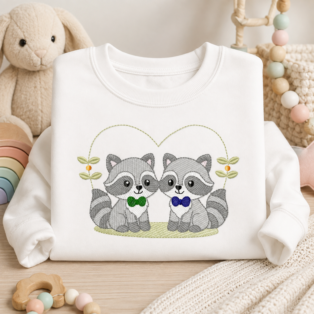 Boys Racoons embroidery designs - Woodland Forest Animal embroidery design machine embroidery pattern - Raccoon Brothers - Instant download (Copy)