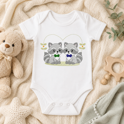 Boys Racoons embroidery designs - Woodland Forest Animal embroidery design machine embroidery pattern - Raccoon Brothers - Instant download (Copy)