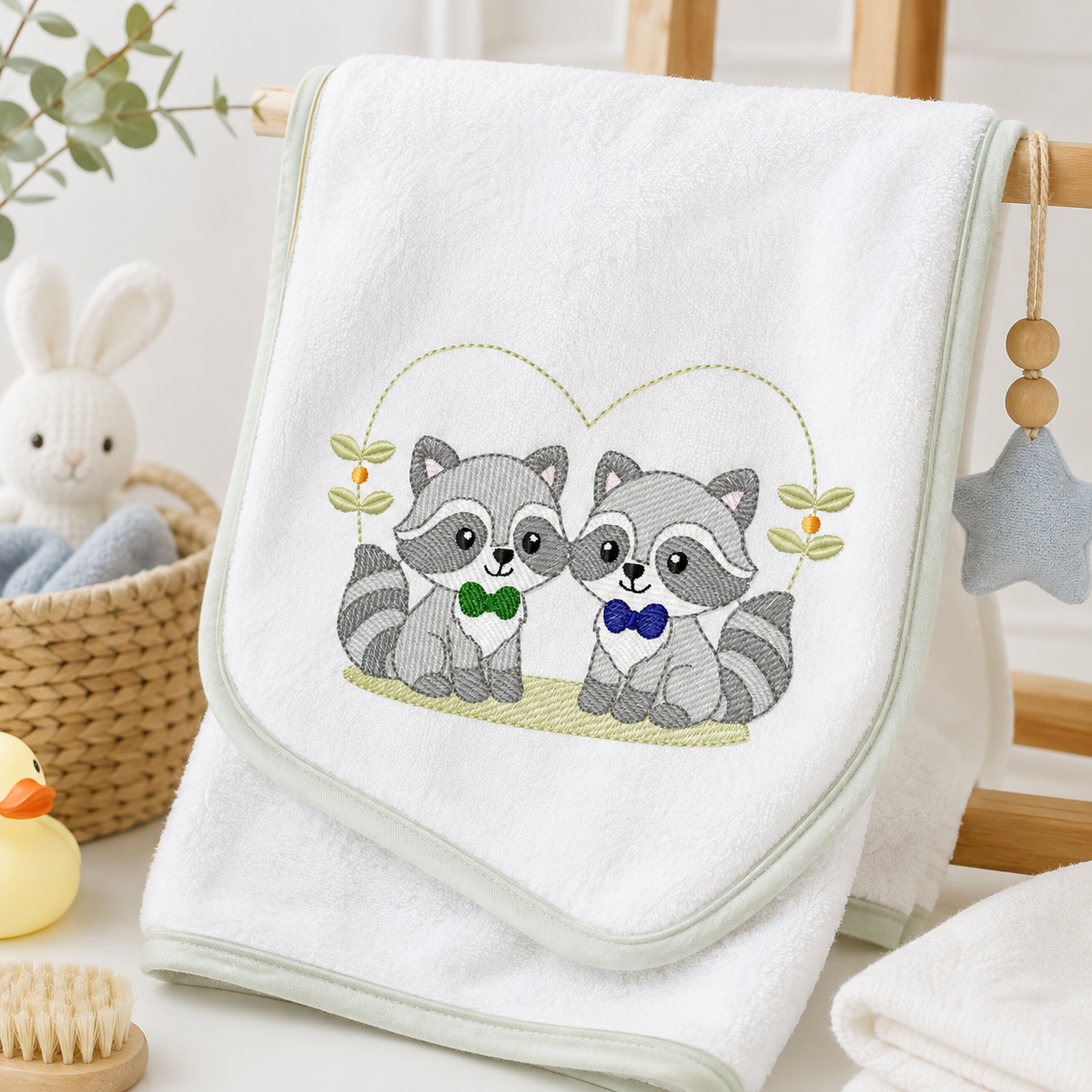 Boys Racoons embroidery designs - Woodland Forest Animal embroidery design machine embroidery pattern - Raccoon Brothers - Instant download (Copy)