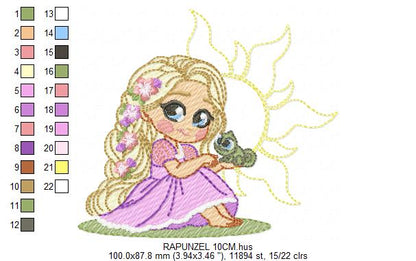 Rapunzel embroidery design - Disney Princess machine embroidery patterns - Baby Girl Princess design - Instant digital download (Copy) (Copy) Marcia Embroidery