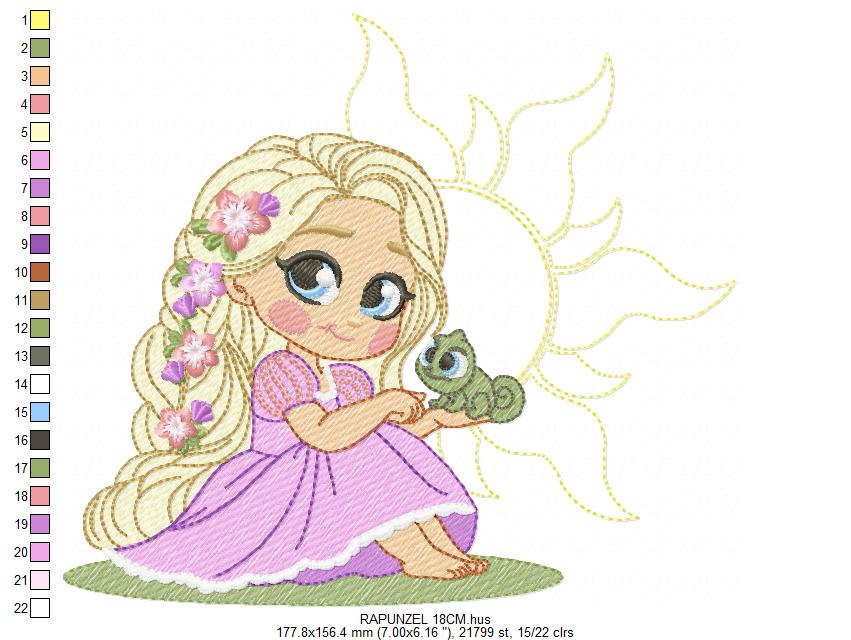 Rapunzel embroidery design - Disney Princess machine embroidery patterns - Baby Girl Princess design - Instant digital download (Copy) (Copy) Marcia Embroidery