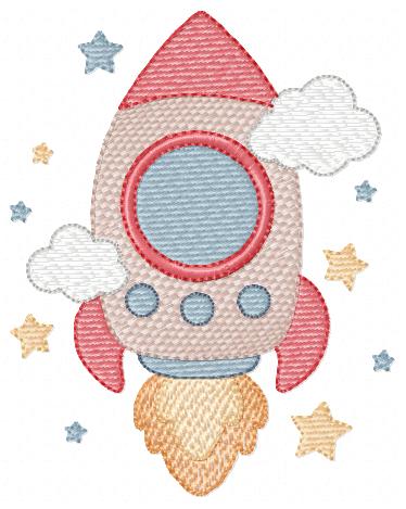 Space Rocket embroidery designs - Rocket with stars machine embroidery pattern - Moon and planet embroidery file - Instant download pes jef (Copy) Marcia Embroidery