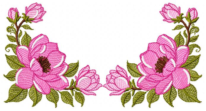 Rose Corner embroidery designs - Flower for Kitchen Towel machine embroidery pattern - Baby Girl file - Instant digital download pes (Copy) Marcia Embroidery