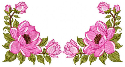 Rose Corner embroidery designs - Flower for Kitchen Towel machine embroidery pattern - Baby Girl file - Instant digital download pes (Copy) Marcia Embroidery