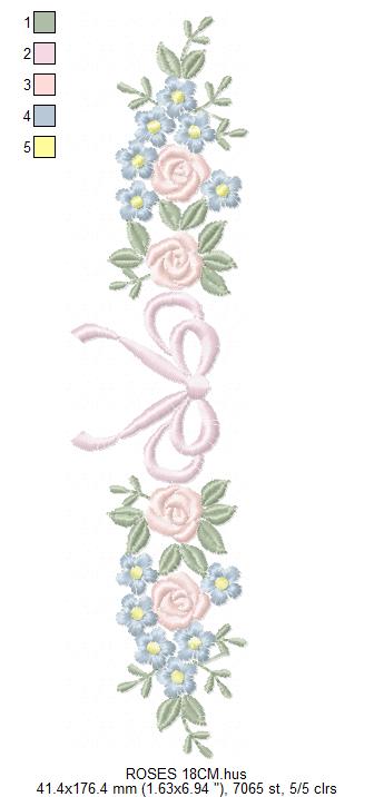 Monogram Floral Frame embroidery design - Roses  and Flowers Frame machine embroidery pattern - Floral wreath garland file - Instant download pes jef (Copy) Marcia Embroidery