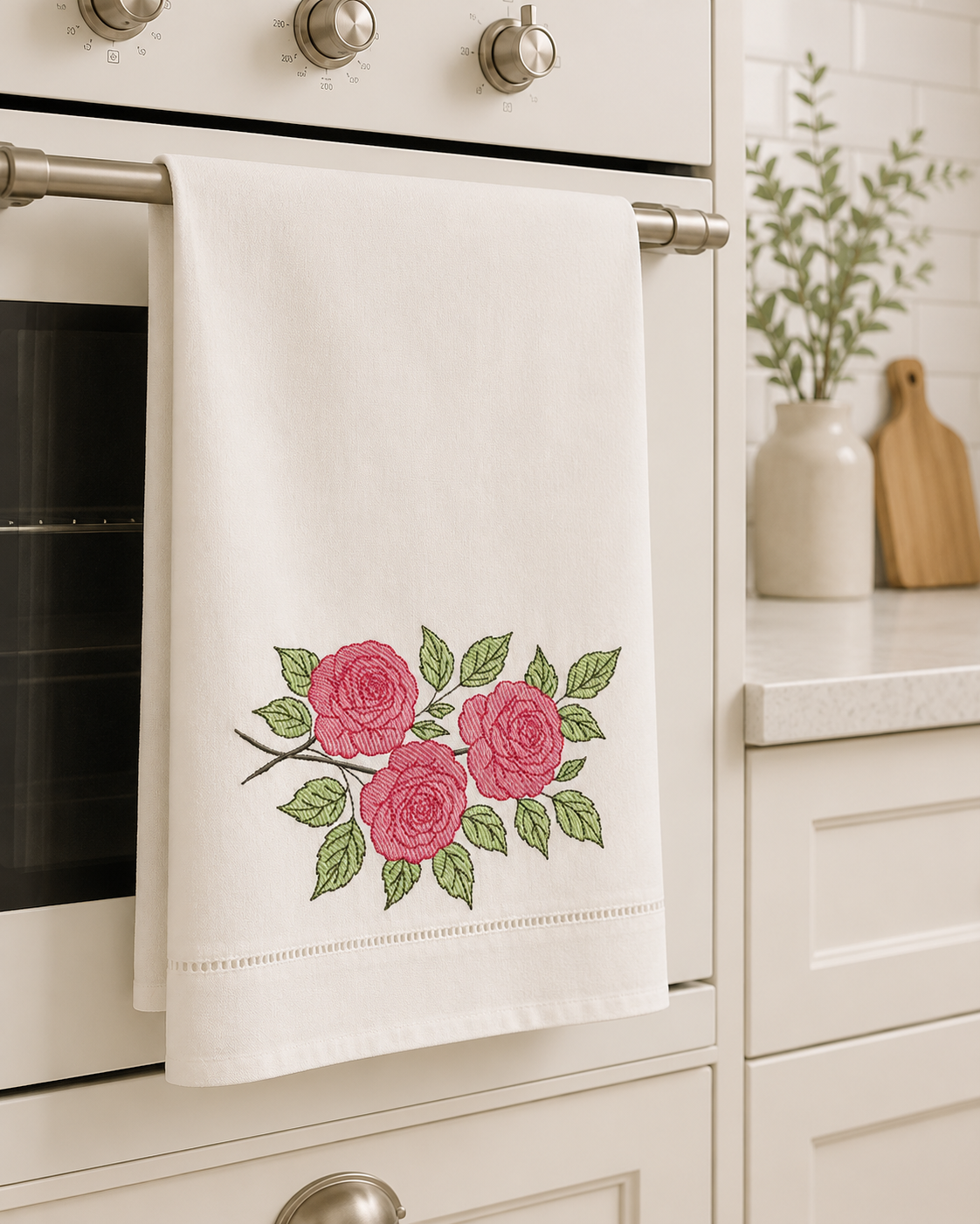 Roses embroidery design - Floral Frame machine embroidery pattern - Baby girl roses and flowers embroidery file - Instant download pes
