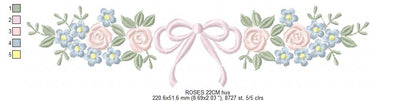 Monogram Floral Frame embroidery design - Roses  and Flowers Frame machine embroidery pattern - Floral wreath garland file - Instant download pes jef (Copy) Marcia Embroidery