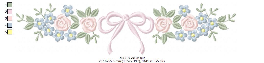 Monogram Floral Frame embroidery design - Roses  and Flowers Frame machine embroidery pattern - Floral wreath garland file - Instant download pes jef (Copy) Marcia Embroidery