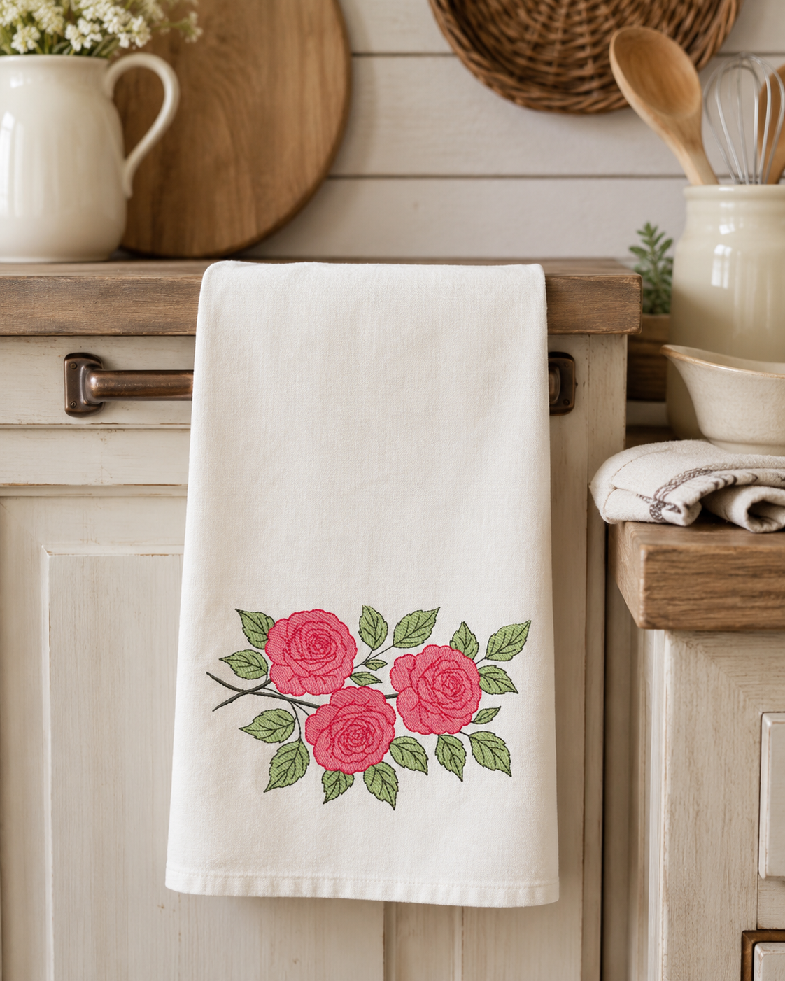 Roses embroidery design - Floral Frame machine embroidery pattern - Baby girl roses and flowers embroidery file - Instant download pes