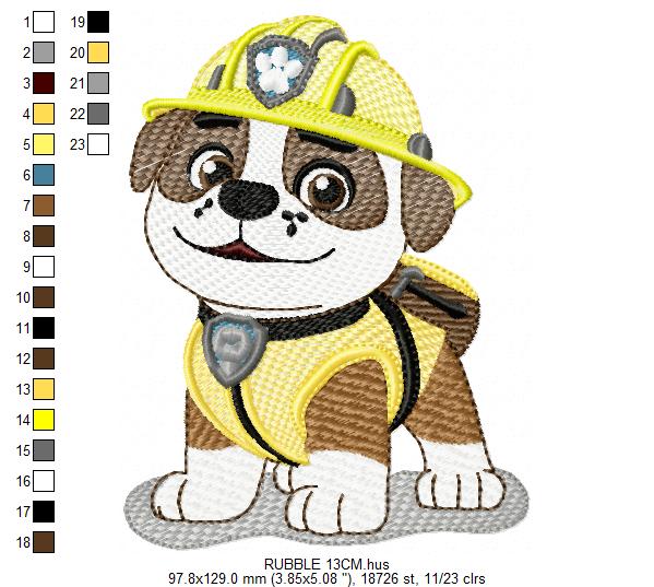 Paw Patrol embroidery designs - Dog Rubble machine embroidery patterns - Baby Girl Boy file - Instant digital download pes jef dst exp hus vp3 - Zuma Chase Rubble Skye Marshall Everest Ryder Rocky - Marcia Embroidery