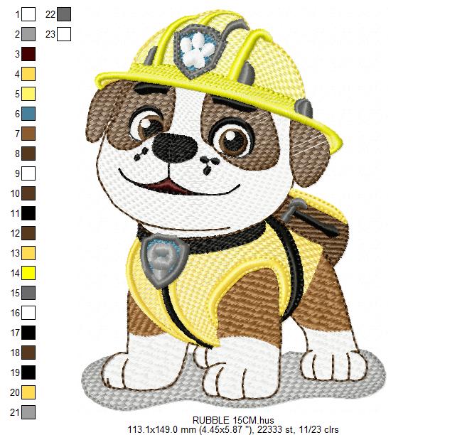 Paw Patrol embroidery designs - Dog Rubble machine embroidery patterns - Baby Girl Boy file - Instant digital download pes jef dst exp hus vp3 - Zuma Chase Rubble Skye Marshall Everest Ryder Rocky - Marcia Embroidery