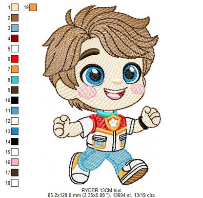 Dog Paw Patrol embroidery designs - Ryder machine embroidery patterns - Baby Girl Boy file - Instant digital download pes jef dst exp hus vp3 - Zuma Chase Rubble Skye Marshall Everest Ryder Rocky (Copy) - Marcia Embroidery