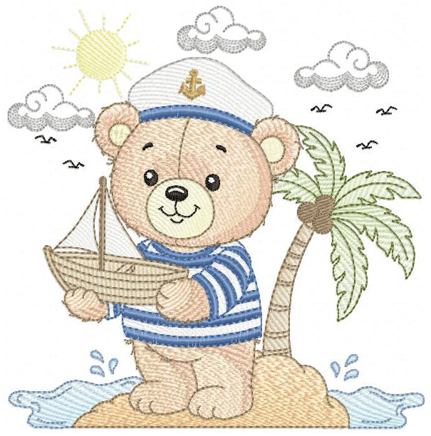 Sailor Bear embroidery designs - Sailor embroidery design machine embroidery pattern - Nautical bear embroidery file - instant download pes (Copy) Marcia Embroidery