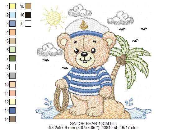 Sailor Bear embroidery designs - Sailor embroidery design machine embroidery pattern - Nautical bear embroidery file - instant download pes (Copy) Marcia Embroidery