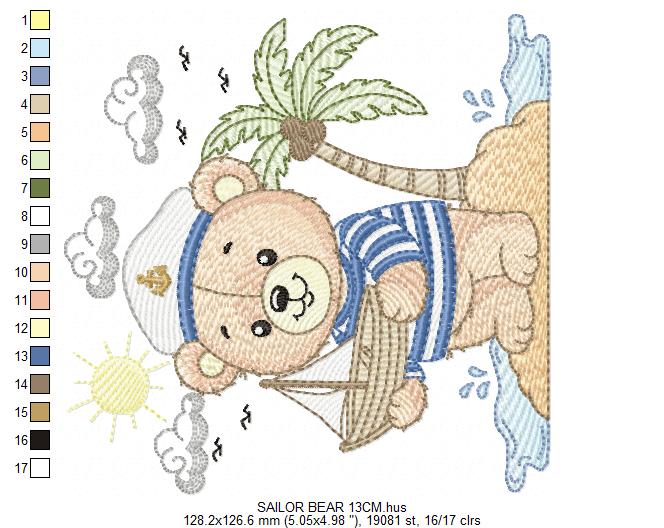 Sailor Bear embroidery designs - Sailor embroidery design machine embroidery pattern - Nautical bear embroidery file - instant download pes (Copy) Marcia Embroidery