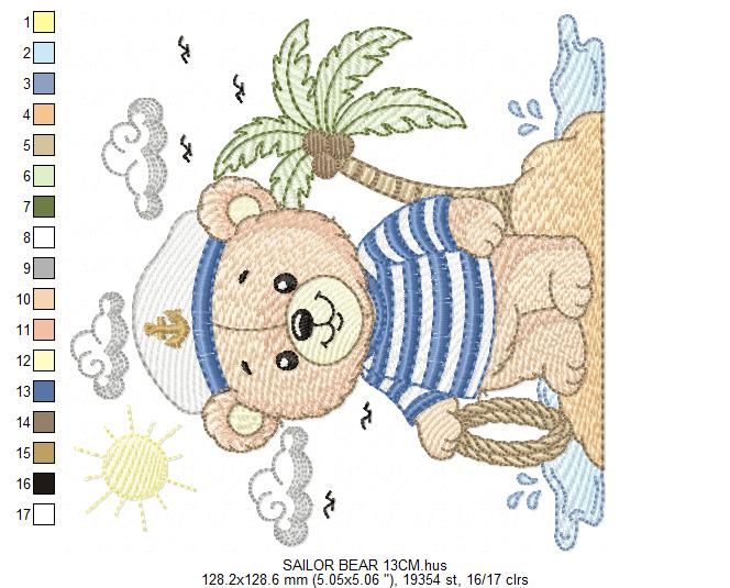 Sailor Bear embroidery designs - Sailor embroidery design machine embroidery pattern - Nautical bear embroidery file - instant download pes (Copy) Marcia Embroidery